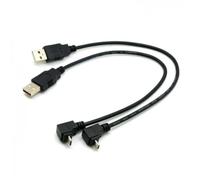 KYAOAYO-Câble D'Alimentation Et De Données Usb 2.0 Type-A Vers 5 V Micro Usb 5 Broches Coudé Vers Le Haut Et Vers Le Bas Pour Téléphone, Tablette, Appareil Photo 20 Cm