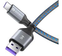 KYAOAYO-Câble De Chargement Usb-C Vers Usb-A, Câble De Chargement Pour Téléphone Portable, Câble De Chargement Rapide Usb C, Câble Usb Type C, Usb 2.0, 5V/5A, Gris/Bleu, 2,00 M