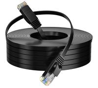 KYAOAYO-Cable Ethernet 15M, Cable Rj45 Cat 6 Cable Réseau Plat Haut Débit Fibre Câble Internet Noir Utp Câble Patch 15 Mètres Cable Lan Pour Routeur Modem Switch