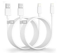 KYAOAYO-Câble Iphone 3M Lot De 2 [Certifié Mfi], Cable Lightning Longue Cable Iphone Charge Rapide Cable Chargeur Iphone Fil Iphone Cordon Iphone Pour Iphone 14 13 12 11 Pro Xs Xr X 8 7 6 5, Ipad,