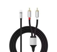 KYAOAYO-Câble Rca Audio Auxiliaire Adaptateur Lightni Vers 2Rca Jack Mâles 6,6Ft/2M Compatible Avec Iphone 14 13 Pro 13 Mini 12 12 Pro 12 Mini 11 Pro Xs X 8 7 6 Plus