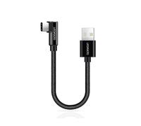 KYAOAYO-Cable Usb C Coudé 20Cm, Cable Usb C 90 Degrés Charge Rapide Et Synchro Type C Chargeur En Nylon Tressé, Câble Usb C Court Anti-Enroulement Compatible Avec Iphone15, Galaxy S24 S23 S22