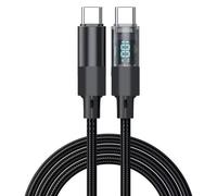 KYAOAYO-Cable Usb C Vers Usb C Câble De Données Pd 30W/3A Câble Usb Type C À Charge Rapide Avec Affichage Led Tresse Nylon Compatible Iphone 15 Plus Pro Samsung Galaxy S24 Plus Ultra S23 S22 Huawei (