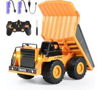 KYAOAYO-Camion-Benne Télécommandé, Véhicule De Construction Rc Pour Enfants, Jouet Télécommandé Compact, Son Lumière, Batterie Rechargeable, Jouet Électrique Pour Garçons Filles De 3 Ans Et Plus