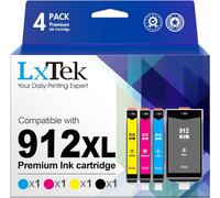 KYAOAYO-Cartouche 912 Xl 912Xl Compatible Pour 912 Cartouches D'Encre Pour Officejet Pro 8022 8025 8020 8024 8023 Pour Officejet 8010 8012 8014 8015 8017 (Noir Cyan Magenta Jaune, 4 Pack)