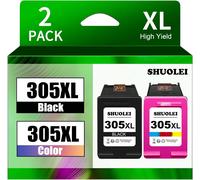 KYAOAYO-Cartouche D'Encre Remanufacturée 305Xl Replacement Compatible Avec 305 Xl 305Xl Pour Deskjet Plus 4110 4120 4130 H-P Envy 6010 6020 6022 6030 6032 Envy Pro 6420 6422 6430 2710(1 Noir, 1 Tri-C