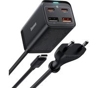 KYAOAYO-Chargeur Usb C Rapide 65W, Pd Gan3 Fast Wall Block, 4-Ports [2Usb-C + 2Usb] Station De Charge Avec 5Ft Ac Câble Pour Macbook Pro/Air, Usb-C Laptop, Iphone 13/12, Samsung Galaxy