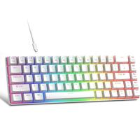 KYAOAYO-Clavier De Jeu Mécanique Portable 60 %, Interrupteur Rouge, Touches Pbt Pudding Rétroéclairées Rvb Compact 68 Touches Mini Clavier De Bureau Filaire Pour Ordinateur Portable Windows Et Pc ¿