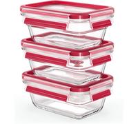 Kyaoayo-Clip&close Lot 3 Boîtes Alimentaires Rectangulaires En Verre, Four Jusqu'à 420°C, Froid Jusqu'à -40°C, Compatible Lave-Vaisselle, Empilable, Hermétique, Hygiénique, Garantie 30 Ans N1051100