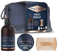 Kyaoayo-Coffret "Beard Essentials Bag" Gel Nettoyant Barbe Et Vi 350ml + Baume À Barbe 100ml Pour Une Barbe Lisse + Peigne À Barbe Premium + Trousse De Toilette