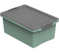 Kyaoayo-Compact Boîte De Rangement 13l Avec Couvercle, Plastique (Pp Recyclé) Sans Bpa, Vert/Anthracite, A4/13l (39.5 X 27.5 X 18.0 Cm)