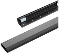 KYAOAYO-Conduit De Câbles De 0,50 M En Aluminium À Coller Ou À Visser Avec 1 X 40 Cm De Ruban Adhésif 3M, Noir