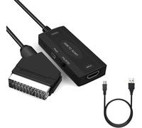 KYAOAYO-Convertisseur Hdmi Vers Péritel, Adaptateur Hd 1080P Avec Câbles, Input Hdmi Output Scart Video Audio Converter Ntsc/Pal
