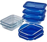 Kyaoayo-Cook & Go - Lot De 5 Lunchbox Rectangulaires - 0,8l - Verre Borosilicate - Compatible Four, Micro-Ondes Et Lave-Vaisselle - Made In France