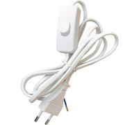 KYAOAYO-Cordon Électrique Avec Interrupteur Et Fiche 2 Pôles 250 Volts, 2A - Cordon En Pvc, Longueur 1.5 M - Blanc