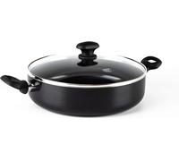 Kyaoayo-Diamond Poêle À Sauteuse Antiadhésive En Céramique Saine De 28 Cm/4,3 L Avec Deux Poignées Et Couvercle, Fête Des Mères, Sans Pfas, Induction, Va Au Four Jusqu'à 160¿C, Lave-Vaisselle, Noir