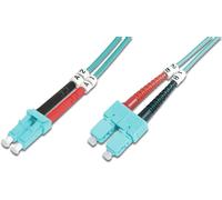 KYAOAYO-Dk-2532-02/3 ¿ Câble À Fibre Optique Om3 ¿ 2 M ¿ Lc À Sc ¿ Câble Fibre Optique Duplex ¿ 1/10/40/100 Gbit/S ¿ Mm Multimode Lan ¿ Type De Fibre 50/125 ¿ Turquo (Aqua)