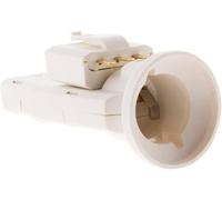 KYAOAYO-Douille E27 Avec Fiche Dcl - Connexion Par Bornes À Vis Pour Fils Conducteurs 0,5Mm² À 1Mm² - Puissance 60W Sous 250V - 2 Pôles + Terre - Blanc