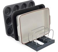 Kyaoayo-Drawerstore Organisateur Cuisine, Support Plateaux De Cuisson, Casseroles, Couvercles, Planches À Découper, Avec 7 Compartiments Réglables, Anthracite