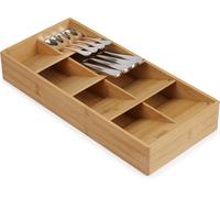 Kyaoayo-Drawerstore - Organisateur De Tiroir À Couverts Compact, 5 Compartiments, Peut Contenir Plus De 24 Pièces - Gris, Bamboo
