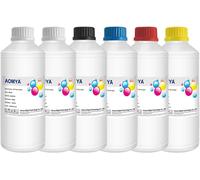 KYAOAYO-Dtf Ink Lot De 6 Cartouches D'Encre De Transfert Dtf Pour Film Pet Compatibles Avec Les Têtes D'Impression Installées Dtf L1800 R1390 Dx5 Dx7 Et-4800 Et-8550 Xp15000 I3200 4720 Xp600 Tx800