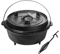 KYAOAYO-Dutch Oven Marmite Fonte Four Néerlandais Avec Lève-Couvercle Pour Camping, Cuisson Barbecue