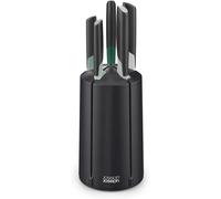 Kyaoayo-Elevate- Ensemble De Couteaux 5 Pièces Avec Bloc De Rangement Antidérapant, Couteaux Japonais En Acier Inoxydable - Éditions - Vert Sauge Et Noir