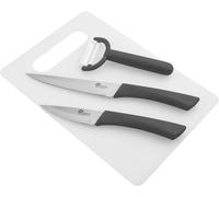 Kyaoayo-Ensemble Coutellerie Set Planche À Découper - 2 Couteaux, Éplucheur - Boîte Couleur - Lames En Acier Inoxydable, Pr En Main Ergonomique - Utilisation Quotidienne