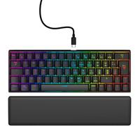 KYAOAYO-Exodus 760 Mechanical Mini Clavier De Jeu Avec Repose-Poignet Amovible, Éclairage Rvb Complet, Logiciel De Jeu, Format Compact, Commutateurs Outemu Red Switches, Disposition Qwertz, Noir