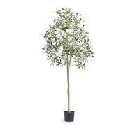 KYAOAYO-Faux Arbre 155 Cm Vert Plante Artificielle Pe Haut Olivier Avec Pot 150X125 Mm Décoration De Style Fausse Plante Pour Maison Bureau Hôtel Centres Commerciaux Intérieur Extérieur