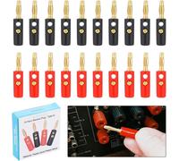 KYAOAYO-Fiche Banane 4 Mm Plaqué Or Audio Haut-Parleur Câble Connecteur 10 Paires