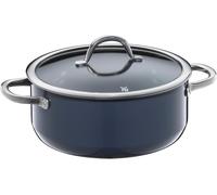 Kyaoayo-Fusiontec Inspire Grande Casserole À Induction Avec Couvercle En Verre Et Céramique High-Tech Résistante Aux Rayures, Non Revêtue, Bleu Foncé, 24 Cm, Fabriquée En Allemagne