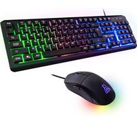 Kyaoayo-G-Lab Combo Iridium - Gamer-Tastatur Und Maus Mit Led-Hintergrundbeleuchtung Layout Allemand - Qwertz Gaming-Tastatur Usb Anti-Ghosting + 3200 Dpi Gaming-Maus Mit 6 Tasten - Gamer-Pack Pc Ps4