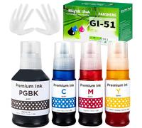 KYAOAYO-Gi51 Encre Compatible Avec Canon Gi-51 Gi 51 Bouteille D'Encre Multipack Pour Pixma G2570 G1520 G1560 G2520 G2560 G3520 G3560 G1530 G3570 Series G4570 (4 Pack Bk/C/M/Y)