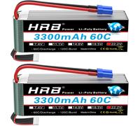KYAOAYO-Hrb 2Pcs 6S 22.2V 3300Mah 60C Lipo Batterie Avec Ec5 Plug Pour Rc Hélicoptère Avion Voiture Bateau Camion (Ec5 Plug)