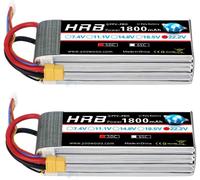 KYAOAYO-Hrb 2Pcs Batterie Lipo 1800Mah 6S 22.2V 50C Avec Xt60 Au Connecteur Deans T Pour Sab380 Align 470 Alzrc Devil 380 480 Hélicoptère Avion Voitures Camion Buggy Truggy Drones Multicopter