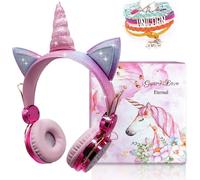 KYAOAYO-Kids Unicorn Casque Sans Fil, Écouteurs Bluetooth Pour Filles, Casques Pour Enfants Mignons Écouteurs Roses Pour Anniversaire De Filles Cadeau De Licorne De Noël De Retour À L'École
