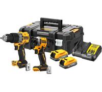 KYAOAYO-Kit 2 Outils Xr 18V 1,7Ah Li-Ion Brushless Powerstack - Perceuse-Visseuse Percussion Dcd805 - Visseuse À Chocs D 850 - Dck2050E2T-Qw