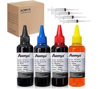 KYAOAYO-Kit De Recharge D'Encre 4X100 Ml Compatible Avec 62 63 564 901Xl 301Xl 302Xl 303Xl 304Xl 305Xl 307Xl 301 302 303 304 305 307 Cartouche D'Encre Rechargeable Système Cis Ciss Avec 4 Seringues,
