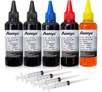 KYAOAYO-Kit De Recharge D'Encre 5 X 100 Ml Pour 61 60 62 63 950 951 564 920 901 Cartouches D'Encre Rechargeables Cis Ciss Système (2 Noirs, 1 Cyan, 1 Magenta, 1 Jaune)
