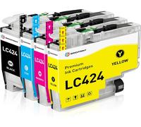 KYAOAYO-Lc424 Cartouche D'Encre Compatible Pour Cartouche Brother Lc424 Lc-424 Lc-424Val Pour Brother Dcp-J1200W Dcp-J1200We Imprimante(Lc424Bk Lc424C Lc424M Lc424Y)