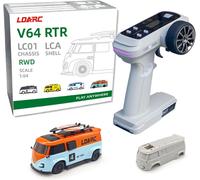 KYAOAYO-Ldarc 1:64 Scale Mini Rc Sports Car 2.4Ghz Ideal For Racing Enthusiasts, Racing Remote Contrl Car Model With Rgb Lights Comes With Diy Interchangeable Body Case(V64-Orange)
