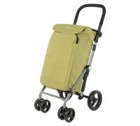 Kyaoayo-Lite Duo Lett430 Panier Chariot Pliant Pour Supermarché 4 Roues Guidon Réglable Et Frein De Sécurité Sac Extensible 48l Sac Thermique 10l Vert Olive