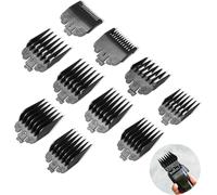 Kyaoayo-Lot De 10 Protections Pour Tondeuse À Cheveux Wahl Et Fx870, Guides De Rechange Professionnels Pour Tondeuse À Cheveux, Gamme De Tailles 1/16 À 1, Noir