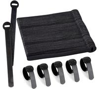 KYAOAYO-Lot De 100 Sangles De Câble Réutilisables, Noires, Réglables Et Libérables Pour La Gestion Des Câbles D'Ordinateur, L'Organisation Des Cordons, La Télévision, Le Bureau