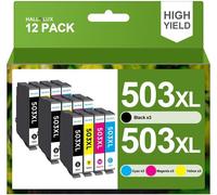 KYAOAYO-Lot De 12 Cartouches D'Encre 503Xl 503 Xl Compatibles Avec 503Xl Multipack 503 Pour Xp 5200 Pour Workforce Wf-2960Dwf Xp-5200 Wf-2960 Xp5205 Wf2965