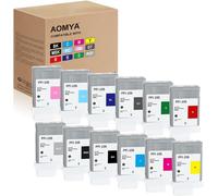 KYAOAYO-Lot De 12 Cartouches D'Encre Pfi-106 De Rechange Pour Réservoir D'Encre Pfi 106 Compatible Avec Imprimantes Canon Imageprograf Ipf6300 Ipf6300S Ipf6350 Ipf6400 Ipf6400S Ipf6450 130 Ml X 12 Co