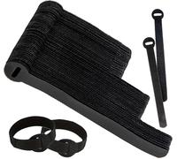 KYAOAYO-Lot De 120 Multi-Tailles Attaches De Câble Réutilisables Noires Réglables Et Libérables Pour La Gestion Des Câbles De Pc, Les Cordons D'Organisation, La Télévision, Le Bureau