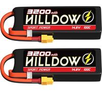 KYAOAYO-Lot De 2 Batteries Lipo 4S 14,8 V 5000 Mah 120C Avec Prise Xt60 Pour Voiture Télécommandée Buggy Truggy Truggy Échelle 1/10 Rc Truck Crawler Monster