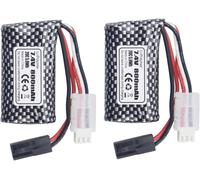 Kyaoayo-Lot De 2 Batteries Lithium 7.4v 800mah Pour Voitures Rc Compatible 9130-9145 Haute Capacité Tension Puissante, Noir-Yunique Green-Clean-Power Noir